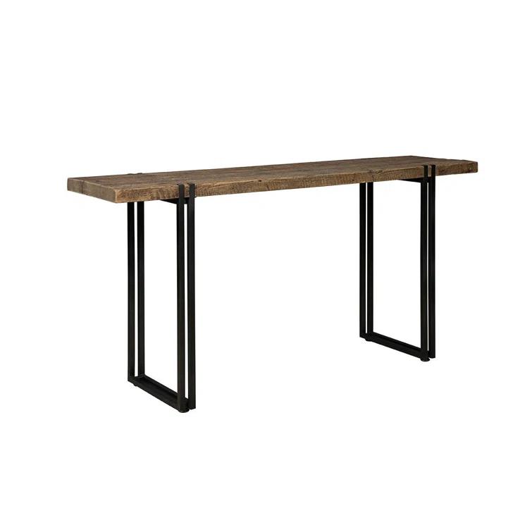 Sherwood Brown Solid Wood Console Table with Black Metal Legs