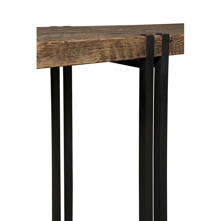 Sherwood Brown Solid Wood Console Table with Black Metal Legs