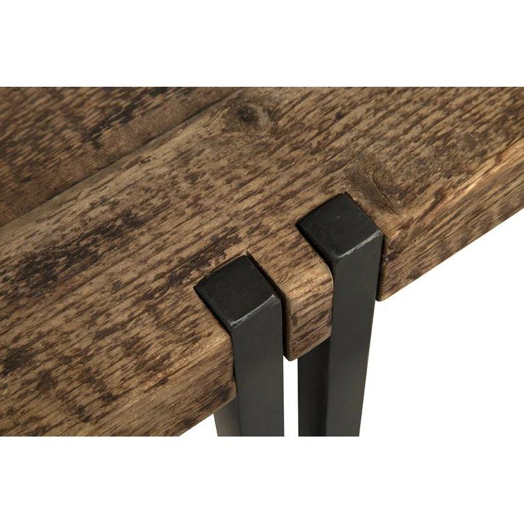 Sherwood Brown Solid Wood Console Table with Black Metal Legs