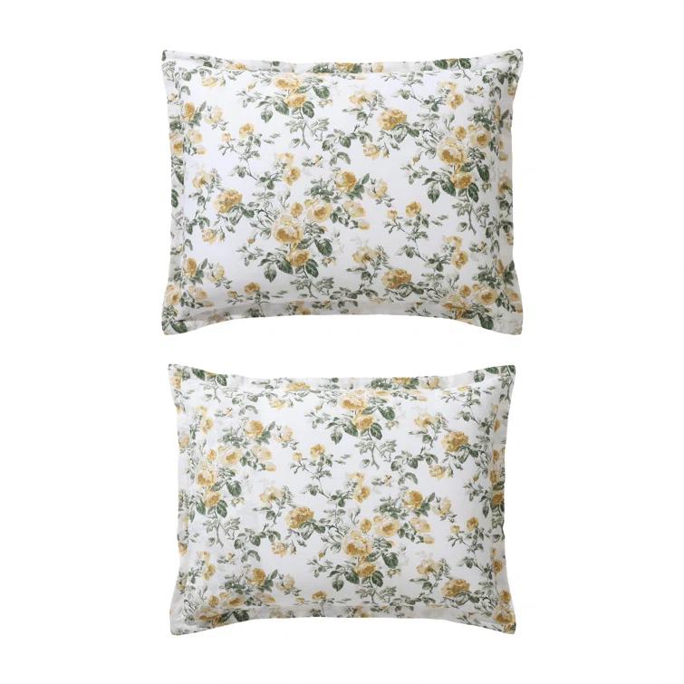 Laura Ashley Roses Cotton Reversible Gold Duvet Cover Set