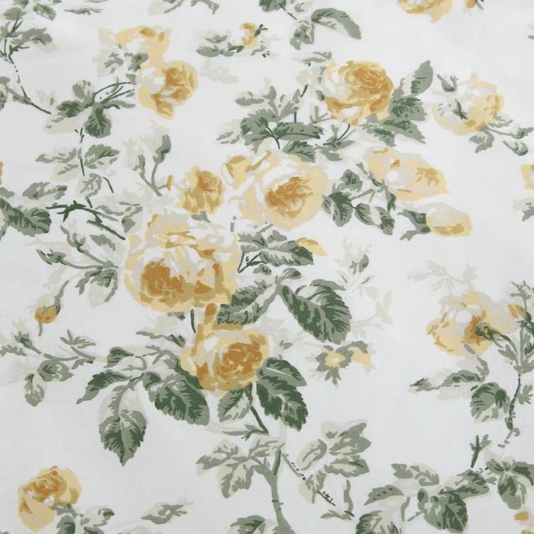 Laura Ashley Roses Cotton Reversible Gold Duvet Cover Set