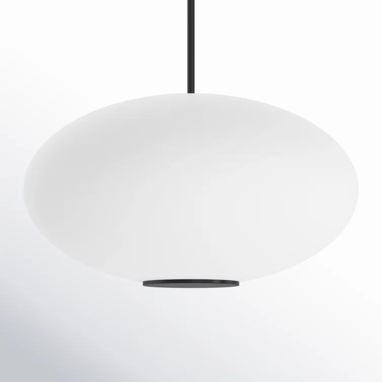 Illusion Dimmable LED Pendant With Oval Shaped Glass Shade, Adjustable Color Temperature