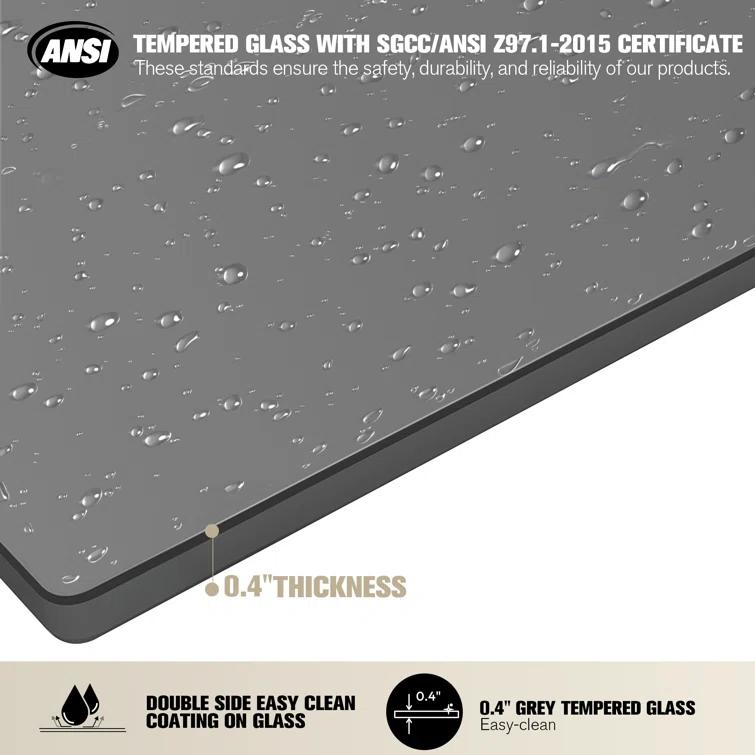 Echarri 60'' W 78'' H Frameless Rectangle Reversible Shower Enclosure