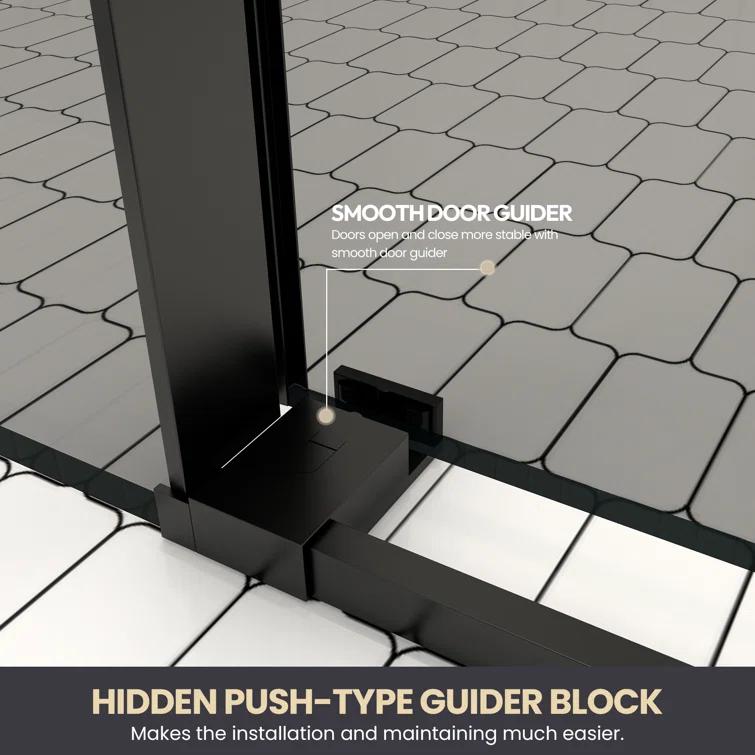 Echarri 60'' W 78'' H Frameless Rectangle Reversible Shower Enclosure