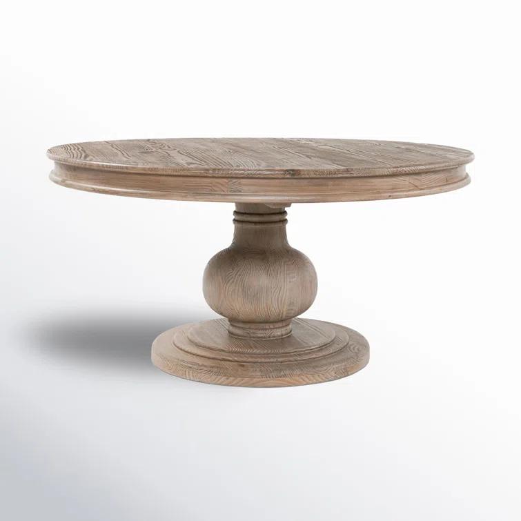 Rustic Taupe 60" Reclaimed Pine Round Dining Table