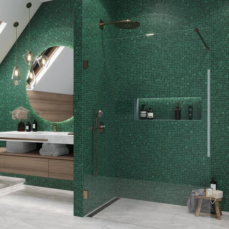Skosh 0.6" x 0.6" Glass Grid Mosaic Wall & Floor Tile