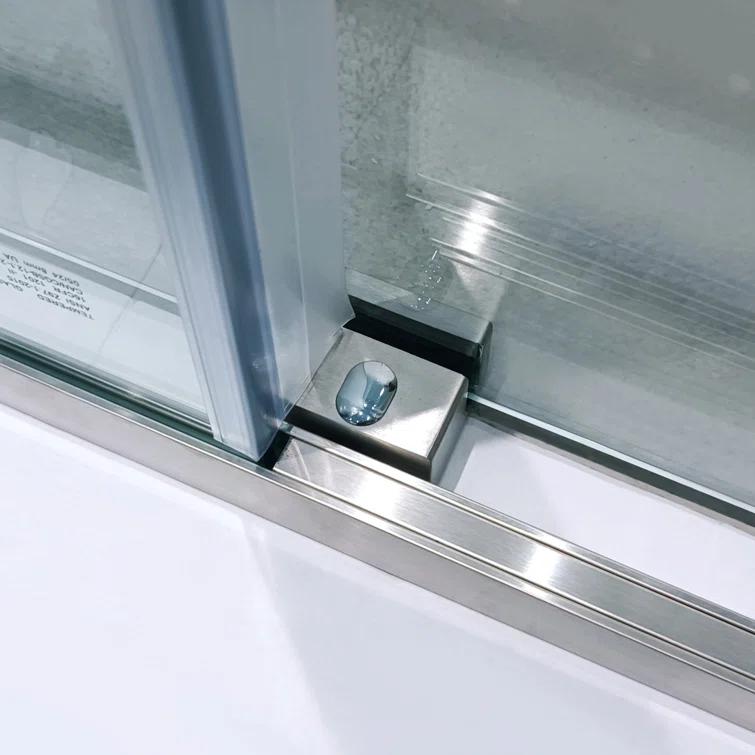 56"-60 ‘W x 75’ Aluminum Framed Single Slide Design Shower Door