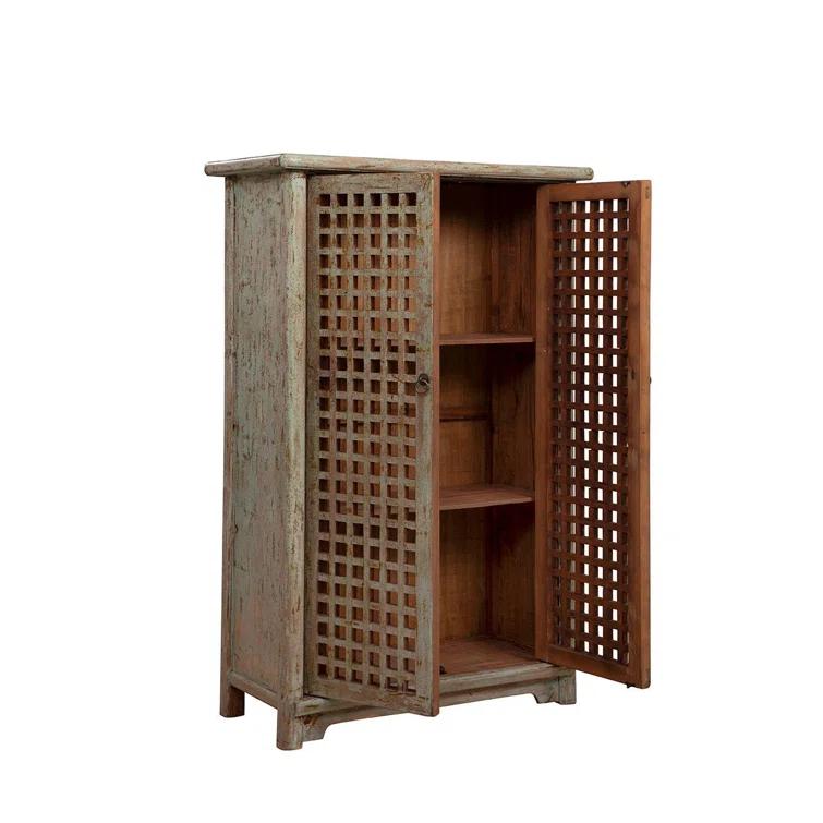 Furniture Classics Jackson 64" Tall 2-Door Cabinet, Worn Green