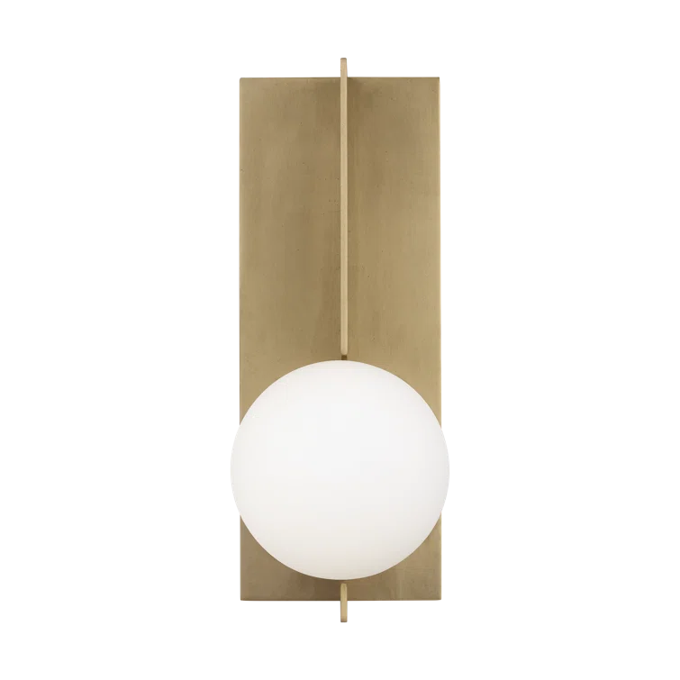 Antique Brass and Glass Dimmable Wall Sconce