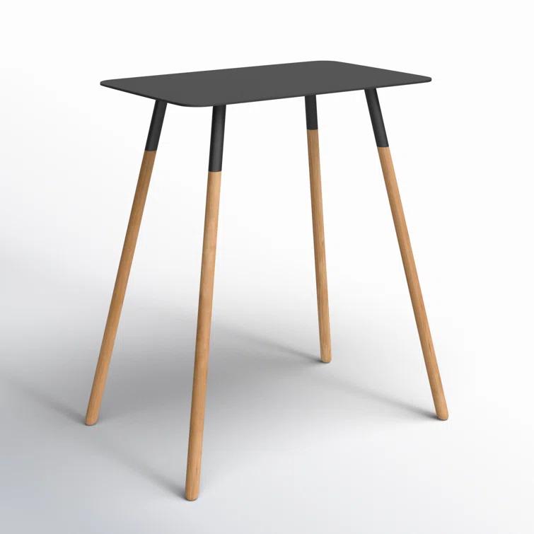 Yamazaki Home Modern Rectangular Side Table For Living Room Or Small Bedside Steel + Wood End Table