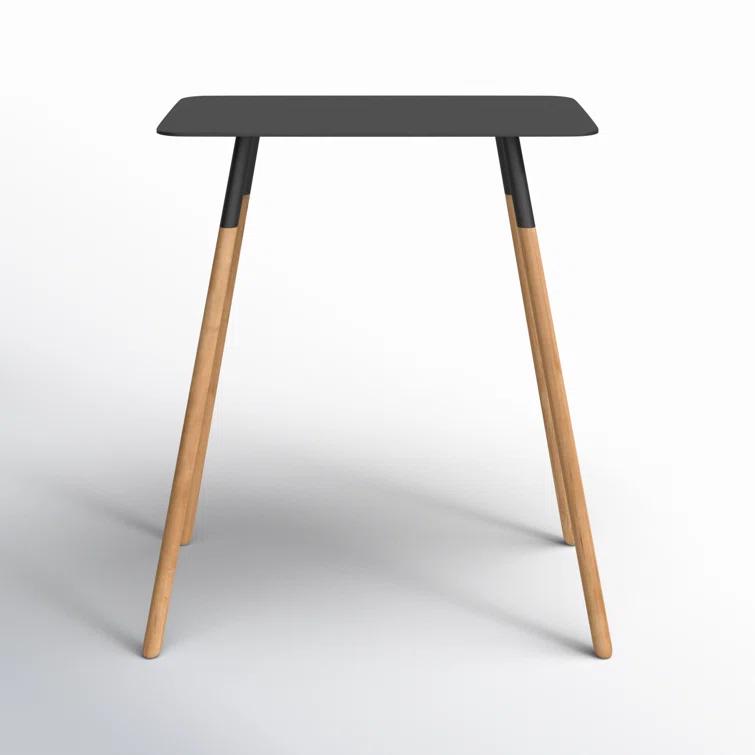 Yamazaki Home Modern Rectangular Side Table For Living Room Or Small Bedside Steel + Wood End Table