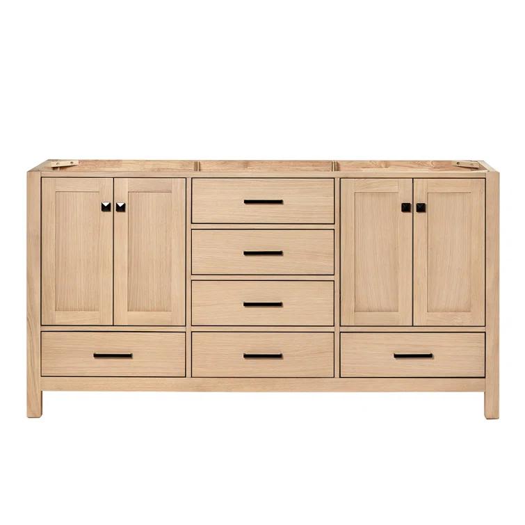 66 in. W Bath Vanity Cabinet Without Top in Oak Cambridge 21.5 in. D x 34.5 in. H Double Freestanding