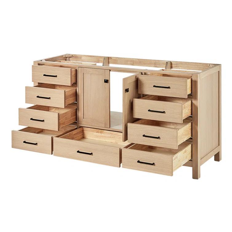 Cambridge 66 in. W x 21.5 in. D x 34.5 in. H Single Bath Vanity Cabinet without Top in Oak