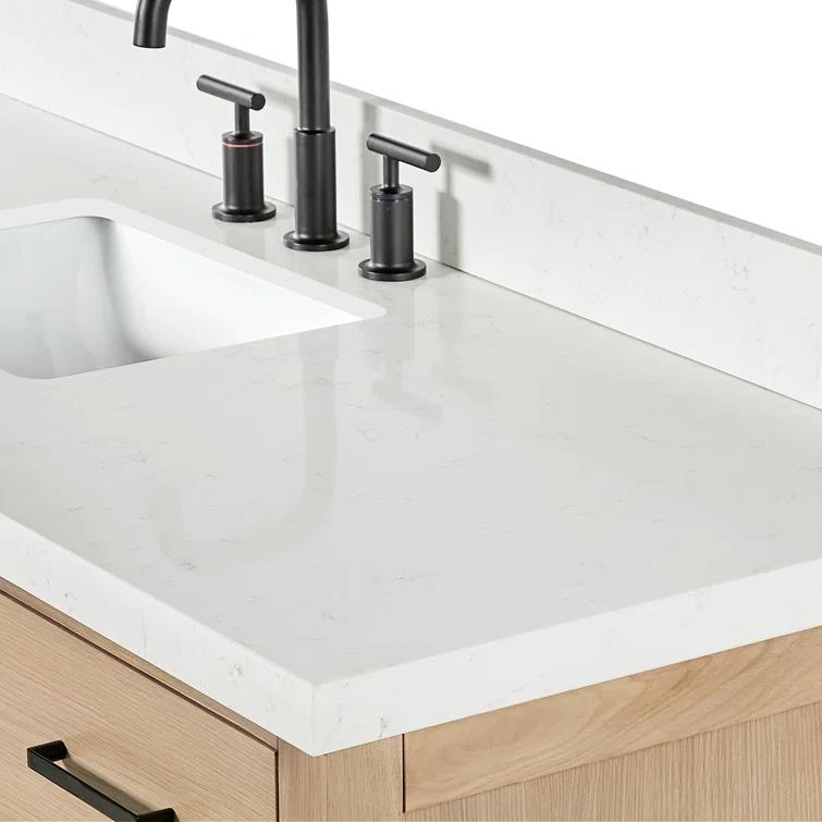ARIEL Cambridge 60.25 Single Sink Bathroom Vanity with Carrara White Quartz Top