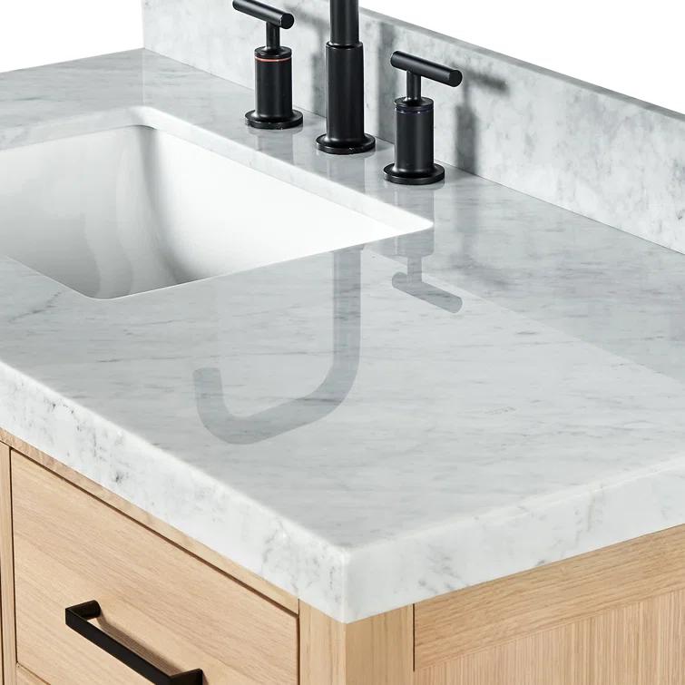 Cambridge 42'' Single Bathroom Vanity with Carrara Marble Top