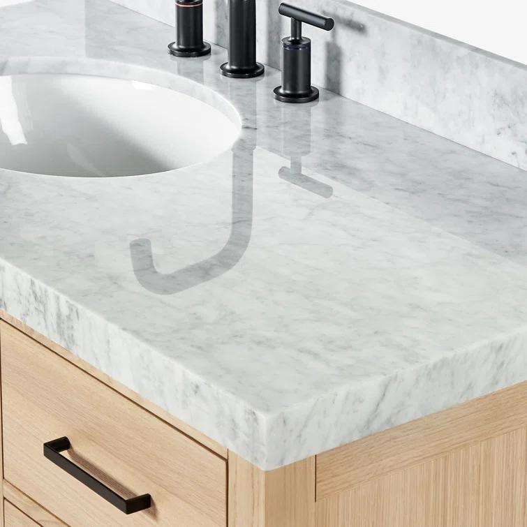 Cambridge 42'' Single Bathroom Vanity with Carrara Marble Top