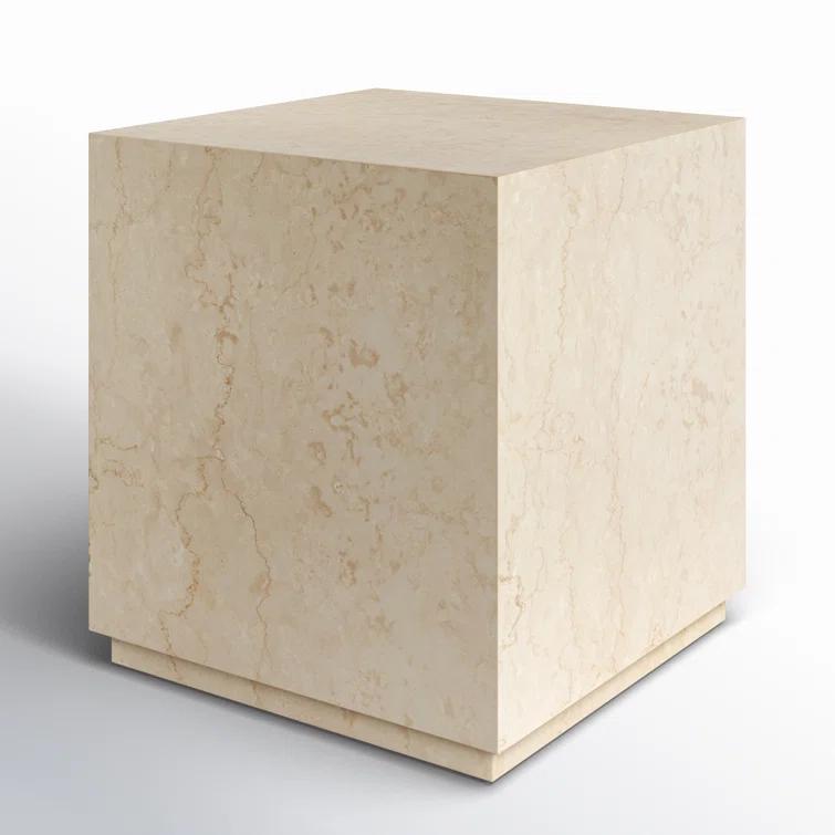 Alber Indoor / Outdoor Side Table - Cream Marble