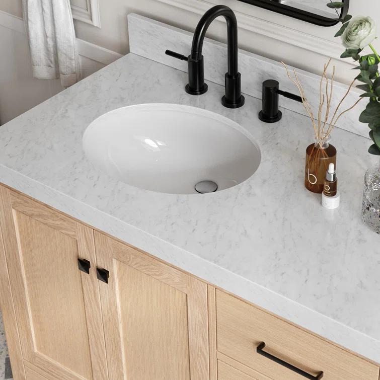 Cambridge 42'' Single Bathroom Vanity with Carrara Marble Top