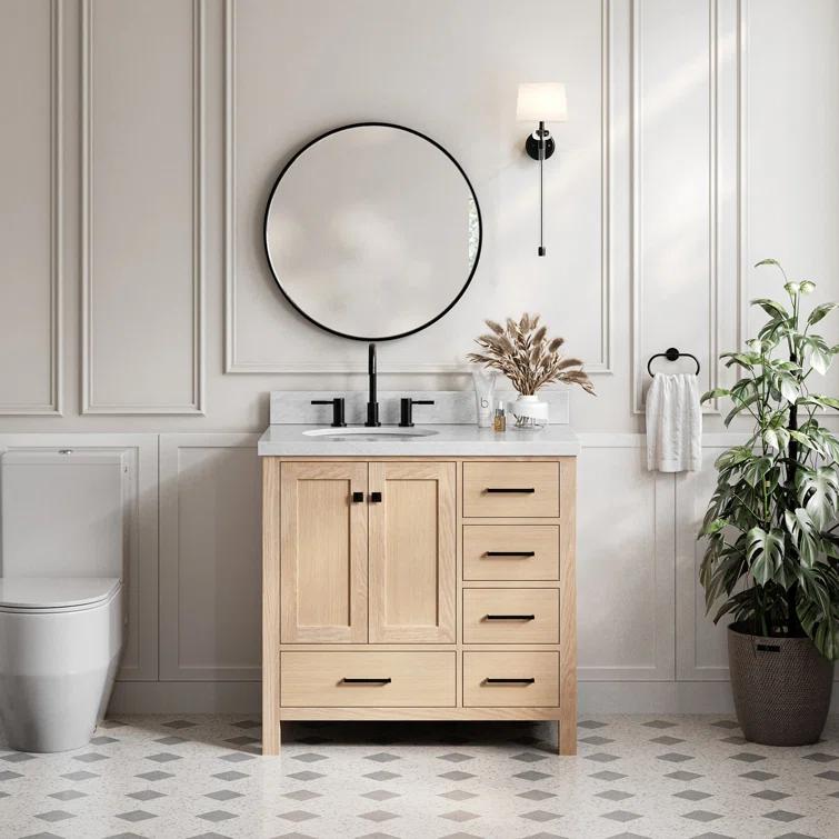 Ariel A037s-R-Bc Cambridge 36" Single Free Standing Wood Vanity Cabinet Only - Blue