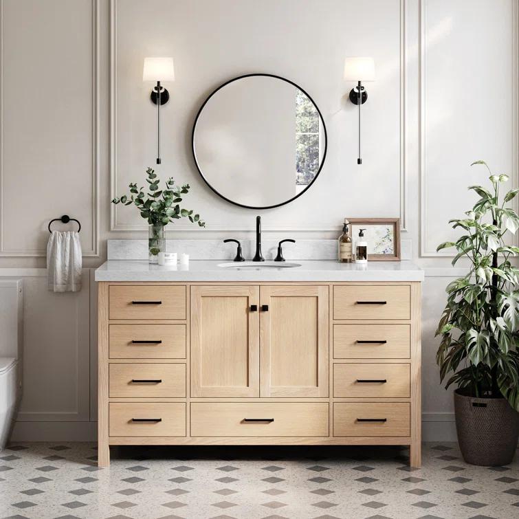 Cambridge 60'' Single Bathroom Vanity with Carrara Marble Top