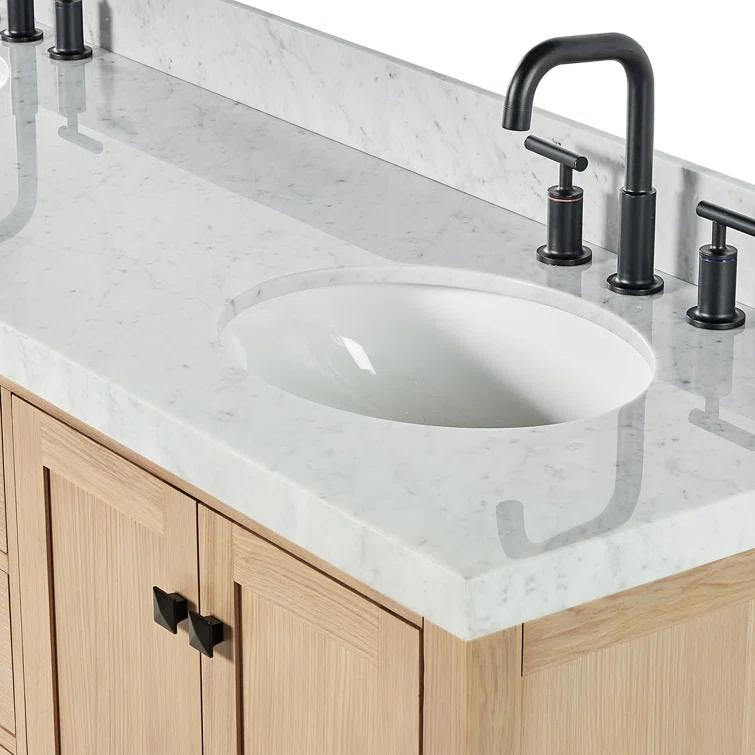 Cambridge 72'' Double Bathroom Vanity with Carrara Marble Top