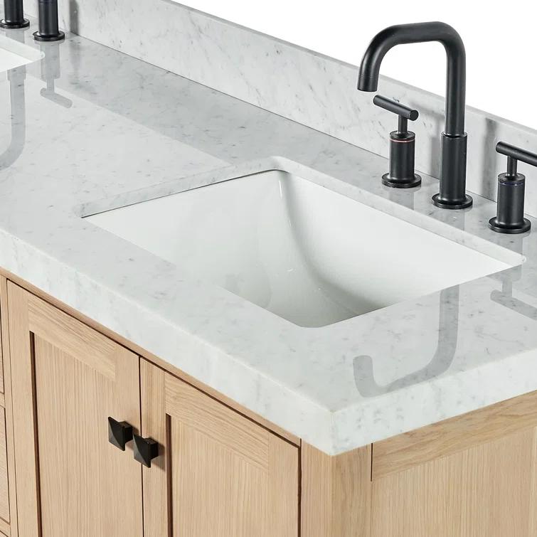 Cambridge Double Bathroom Vanity with Carrara Marble Top