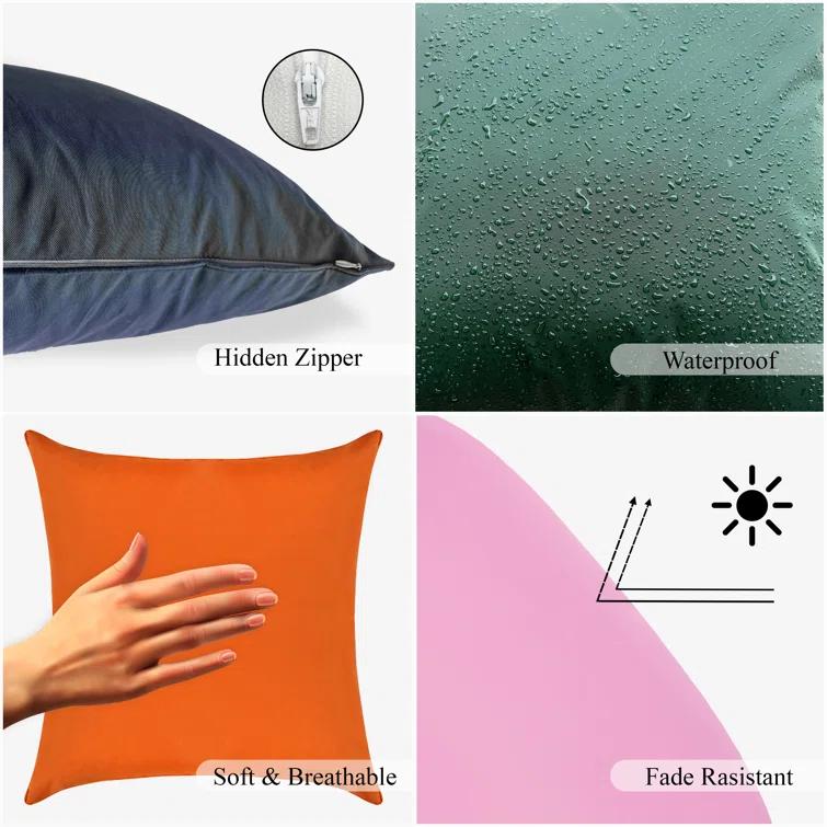 A1 Home Collections LLC Bedding Polyester Lumbar Indoor/Outdoor Pillow Cover (Set of 2)