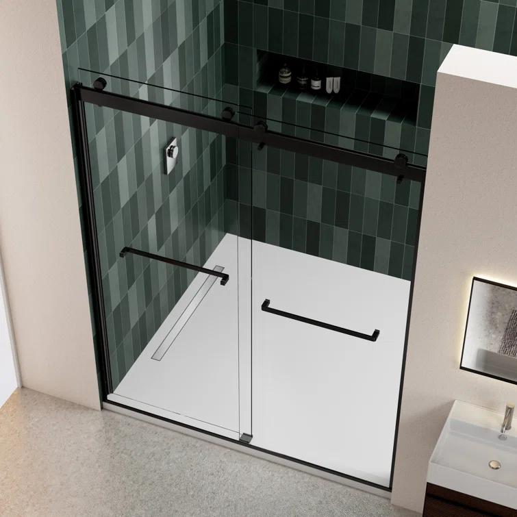 MJ RENOVATION GROUP LLC 13MRG516368RC 56"-60"W x 74"H shower door with high quality stainless steel handle
