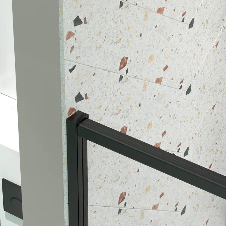 38-42" W x 71" H Flush Glass Shower Door Reversible Installation