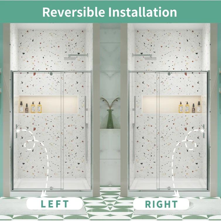 RAY'S RUGS & FLOORING LLC 12RRFR142461LTS 38-42" W x 71" H Pivot Frame Sliding Shower Door with 6mm Tempered Glass