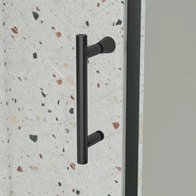 38-42" W x 71" H Flush Glass Shower Door Reversible Installation