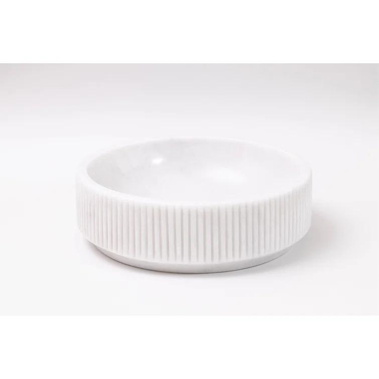 GA061 Natural Stone Vessel Bathroom Sink Circular Burj Black Marble