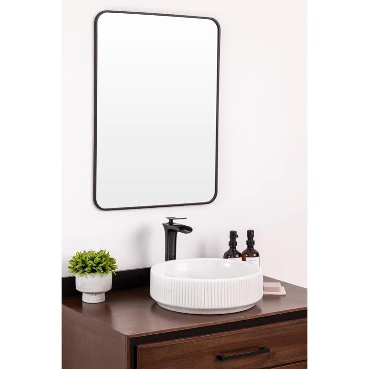 GA061 Natural Stone Vessel Bathroom Sink Circular Burj Black Marble