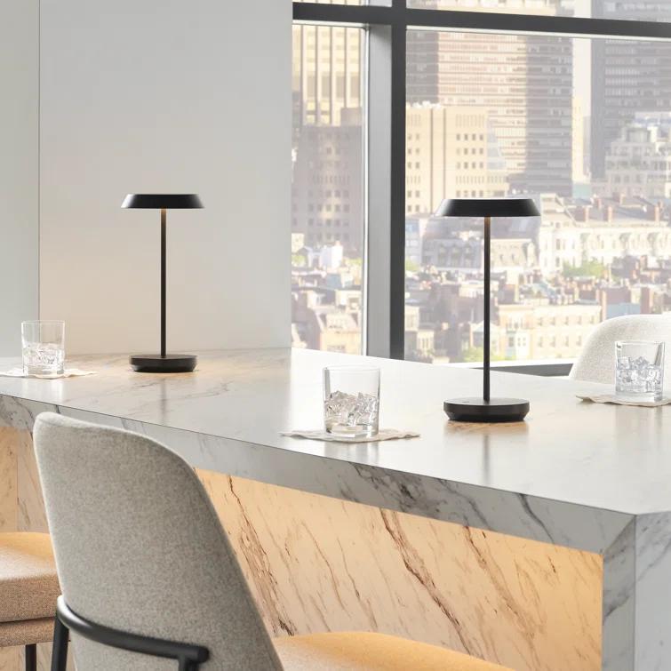 Matte White Cordless Touch LED Outdoor Table Lamp