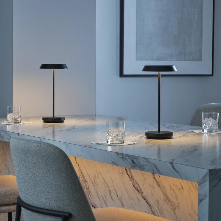Matte White Cordless Touch LED Outdoor Table Lamp