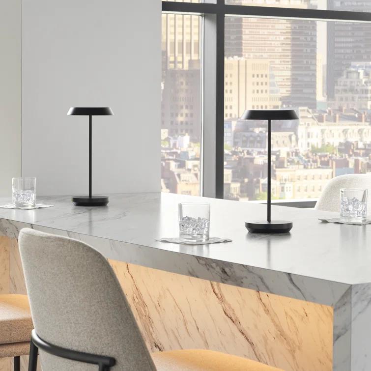Matte White Cordless Touch LED Outdoor Table Lamp