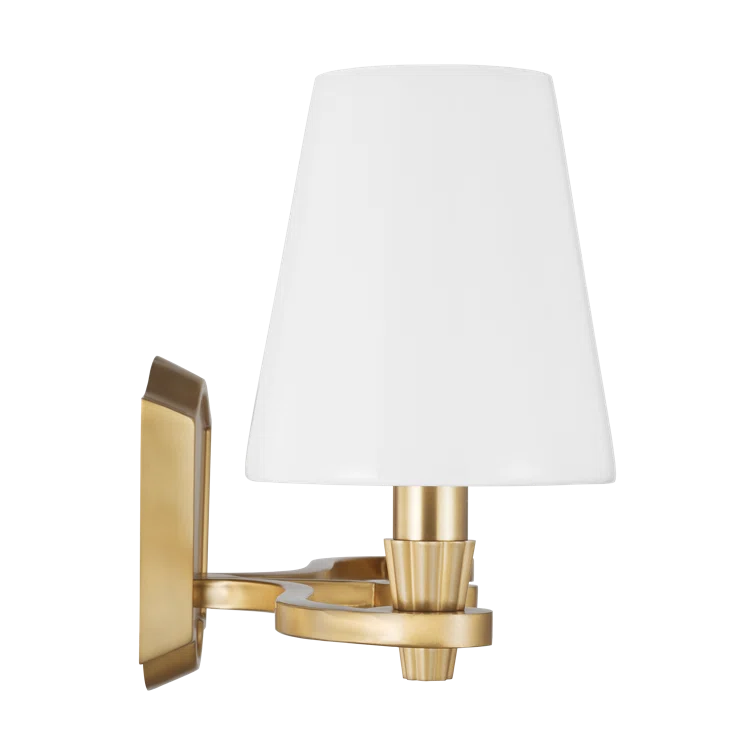 Burnished Brass 3-Light Dimmable Vanity Fixture with Linen Shades