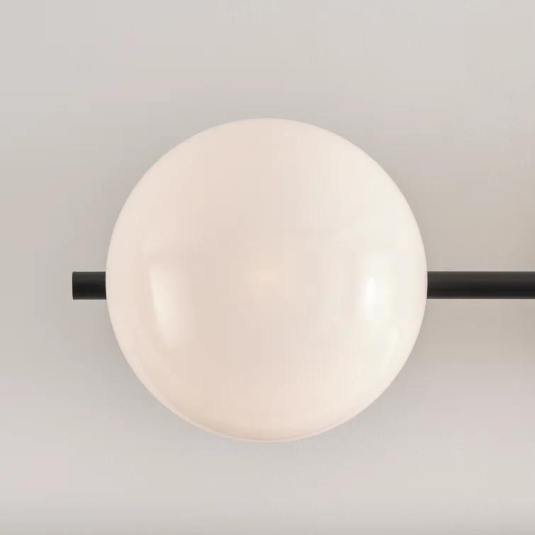 Aged Iron and Milk White Glass 3-Light Vanity Fixture