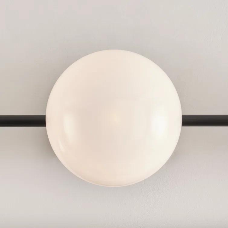 Aged Iron and Milk White Glass 3-Light Vanity Fixture