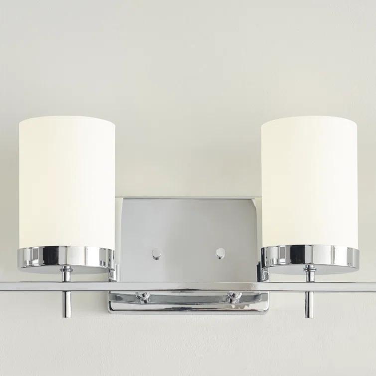 Chrome 4-Light Dimmable Cylinder Bathroom Vanity Light