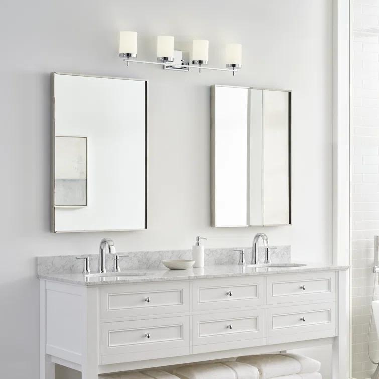 Chrome 4-Light Dimmable Cylinder Bathroom Vanity Light