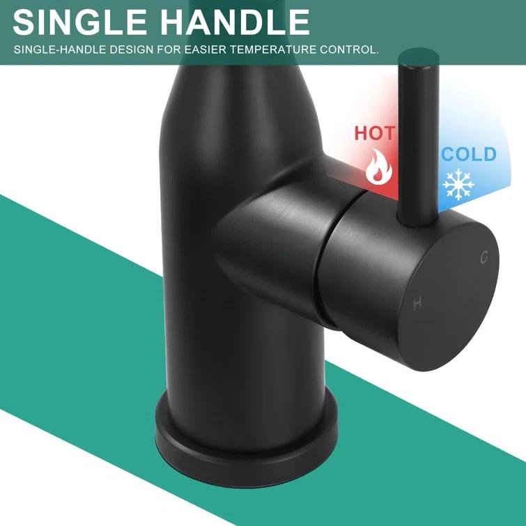 Single Handle Deck Mounted Bar Faucet Inclued Supply Lines