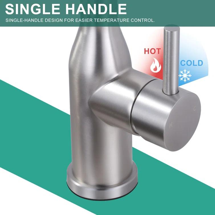 Single Handle Deck Mounted Bar Faucet Inclued Supply Lines