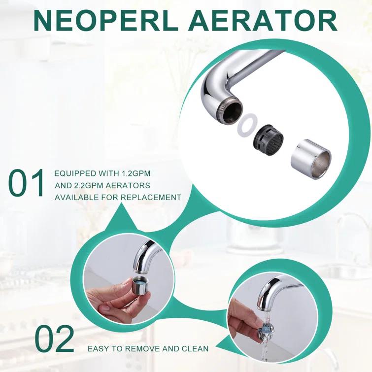 Aleasha Single Handle Deck Mounted Bar Faucet Inclued Supply Lines AL-4M04C