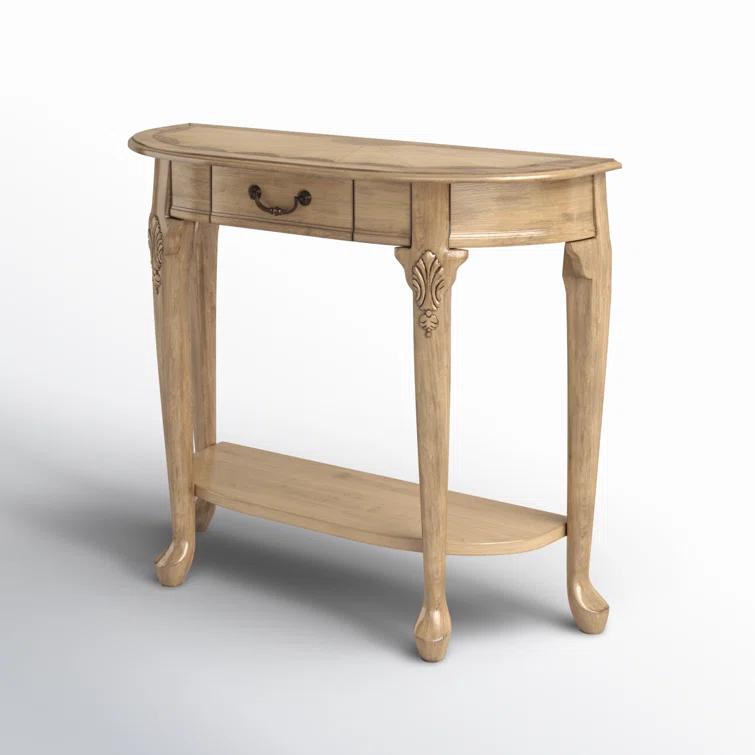 Butler Specialty Kimball 36" Demilune Wood Console Table In Antique Beige