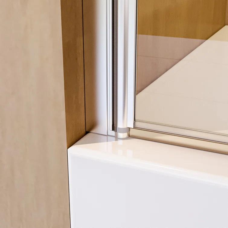 Dimorphos 11DD161820LL 31"W x 55"H Bathroom Pivot Bi-Fold Shower Tub Door Panel Reversible Installation