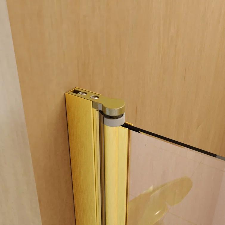 31"W x 55"H Frameless Folding Pivot Shower Tub Door Reversible Installation