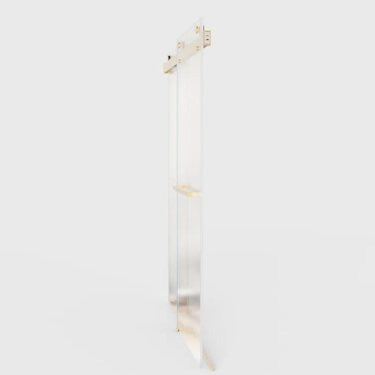 Dimorphos 56-60"W x 76"H Frameless Double Sliding Shower Door with 10mm Tempered Glass Door 11DD161822LL