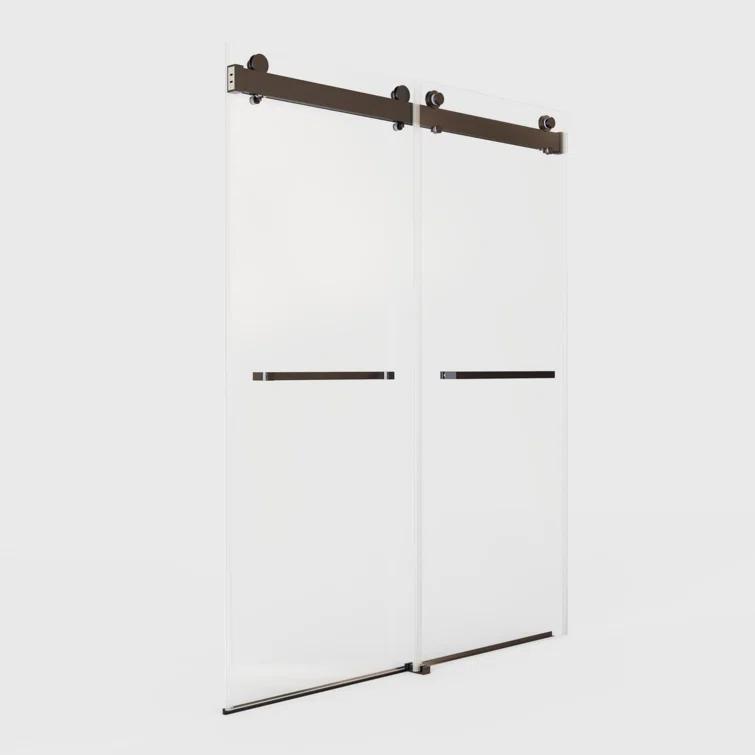 Dimorphos 56-60"W x 76"H Frameless Double Sliding Shower Door with 10mm Tempered Glass Door 11DD161822LL