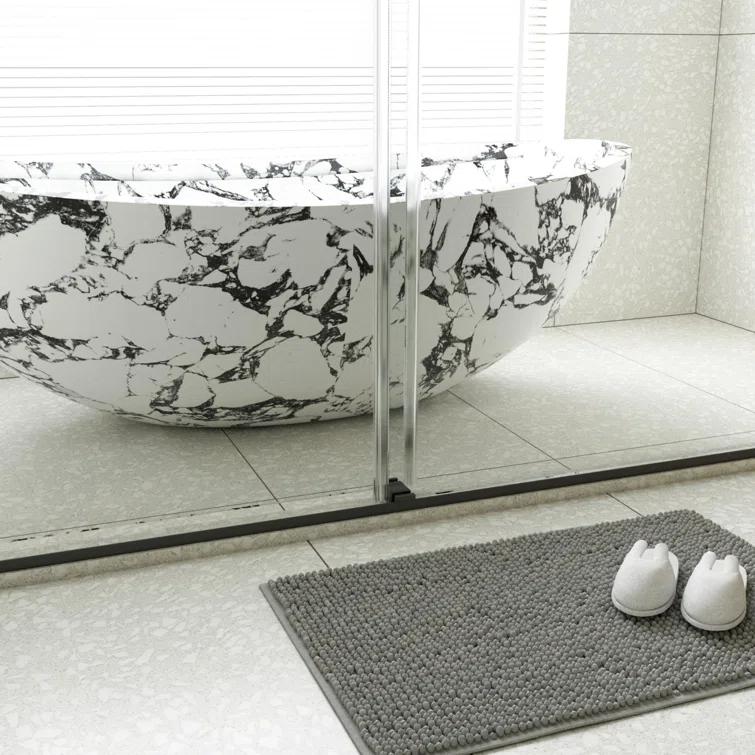 Dimorphos 56-60"W x 76"H Frameless Double Sliding Shower Door with 10mm Tempered Glass Door 11DD161822LL